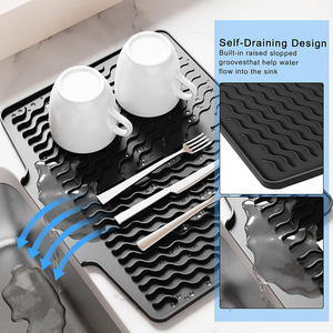 Tapete de Silicona Antideslizante para Secar Platos, Resistente al Calor, para Drenaje de Vajilla, para Grifo de Cocina - Product Image 3