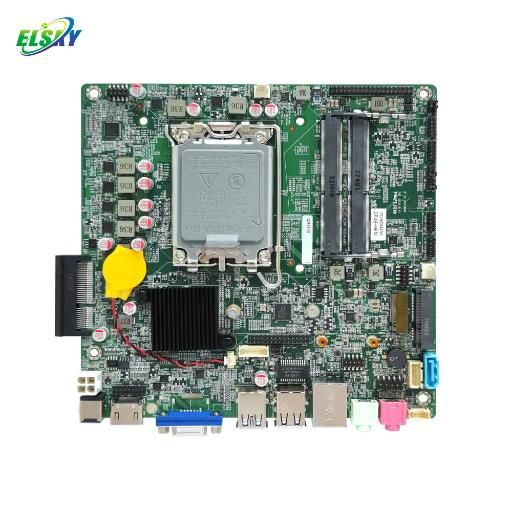 ELSKY 게임 마더 보드 lga 1700 QM6100 CPU 알더 레이크 12 세대 코어 i5 H610 DDR4 MAX 128G PCI-E X4 메인 보드