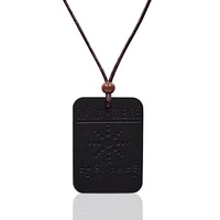 Nouvel Arrivage Collier de Santé Bouddha Assis Rectangulaire Tournesol Pierre de Lave Breloque Énergie Nano Quantique Ions Négatifs Cadeau Unisexe