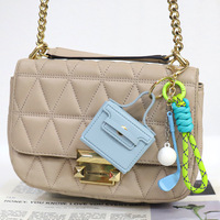 En gros Mini sac en cuir porte-clés, étui pour écouteurs, breloque de sac de luxe, petite boîte de rangement, accessoire