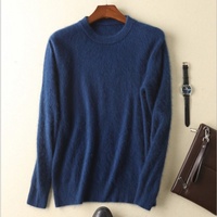 Personalisierter Logo OEM Herbst Winter Rundhals-Pullover Nerz-Kaschmir Übergröße Stricktop Dickerer Herren Strickwollpullover