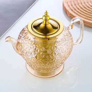Sang trọng cổ điển thiết kế thân thiện với môi cao thủy tinh borosilicate ấm trà chịu nhiệt Arabic Ấm đun nước bằng thép không gỉ lọc khí - Product Image 3