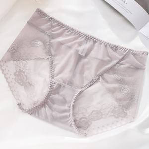 Mutandine di pizzo ricamo rosa apertura gamba grande OEM mutandine di biancheria intima di pizzo trasparente Sexy all'ingrosso della fabbrica - Product Image 2