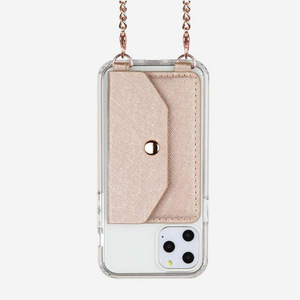 Stylish mobile phone lanyard, card holder, PU leather mobile phone <b>case</b>, card holder, mobile phone back sticker, card holder, - Product Image 1