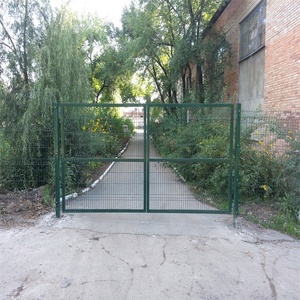 Hiện đại cổ điển thiết kế trang trí dây lưới hàng rào đôi cổng PVC tráng vườn nhà thép thấp sắt nhà máy sử dụng-by nhà sản xuất - Product Image 1