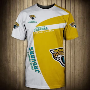 Verano Jacksonville Jaguars Custom 32 NFLTeams <span class=keywords><strong>Camiseta</strong></span> de manga corta para hombres y mujeres Diseño de bandera personalizable para fanáticos - Product Image 1