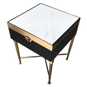 New in 2023Best Modern Nordic <strong>Sidetable</strong> Narrow Black Brown Rectangle Wood Side Table Sets with <strong>Drawers</strong> for Bedroom Bedside - Product Image 2