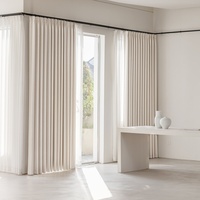 SA0367 Tissu occultant moderne style simple, crème, double face, coton et lin, pour rideaux de fenêtre, idéal pour la décoration du salon