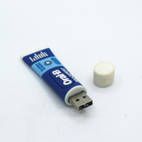 SL-006 desain kustom pasta gigi bentuk usb pen drive oem 64gb sampul murah pvc flash memory drive