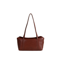 Sac à bandoulière léger en cuir véritable à deux poignées avec fermeture éclair et poche intérieure pour les trajets quotidiens