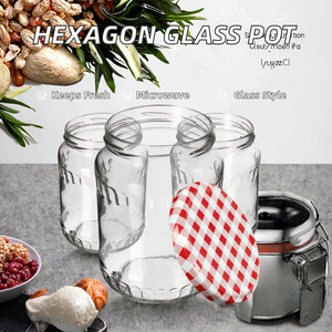 Frasco de vidrio transparente para almacenamiento de alimentos, contenedor cilíndrico acanalado con tapa de madera esmaltada de la India - Product Image 2