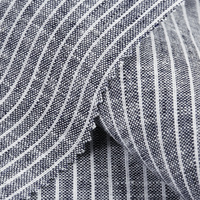 Tissu en stock rayé tissé teint en fil, 55 % lin 45 % coton, respirant, pour chemises formelles, décontractées, uniformes, homme, femme, enfant - Meilleure vente