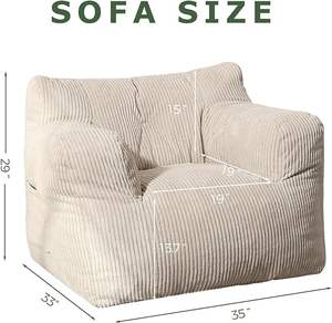 コーデュロイKIDSリビングルームソファビーンバッグチェアソファ - Product Image 3