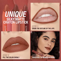 OEM 3 en 1 Vente en gros Rouge à lèvres végétalien de haute qualité Marque privée Produits de maquillage Rouge à lèvres bio mat Stylo