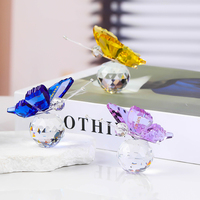 Gros Cadeaux De Mariage En Cristal Coloré Verre Papillon Figurines De Noël Ornements