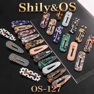 Barrettes en acétate scintillant ShilyOS, vente en gros, logo personnalisé, ensemble de barrettes dorées, accessoires capillaires géométriques pour femmes, OEM ODM - Product Image 3