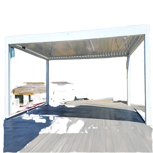 Pérgola de Aluminio <span class=keywords><strong>4x3</strong></span> con <span class=keywords><strong>Techo</strong></span> Retráctil de Láminas, Resistente a la Lluvia y al Sol, Kit de Toldo Metálico para Exteriores - Product Image 3