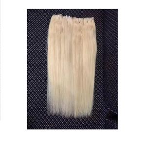 Extensiones de Cabello 100% Remy Rubio Natural 613, alineada cutícula recta, paquetes de trama cruda brillante de la India, sin fibra, sin enredos - Product Image 1