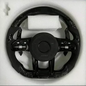 Модифицированное светодиодное рулевое колесо из углеродного волокна для бензинов AMG GT с перфорированным кожаным рулевым колесом