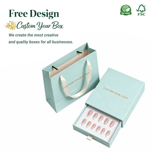 Empaque Personalizado para <span class=keywords><strong>Uñas</strong></span> Postizas de Primera Calidad OEM, Caja de Empaque para <span class=keywords><strong>Uñas</strong></span> con Acabado Mate Personalizado, Materiales Reciclados - Product Image 1