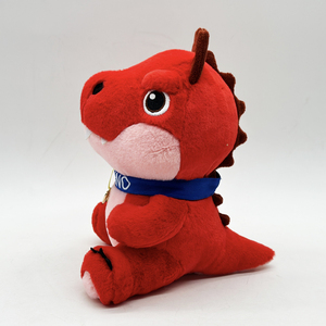 Peluche Personalizzato di Drago Diavolo Rosso con Collare Blu, Imbottito in Cotone PP, Merchandising di Giochi, Regalo di Compleanno per Bambini - Product Image 4