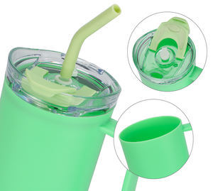 Vaso de PC Reutilizable de Gran Capacidad, Libre de BPA, de 40 oz, con Degradado de Color, con Pajita, para el Regreso a Clases, Ecológico - Product Image 3