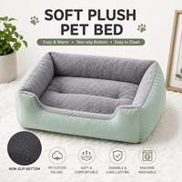 Lit pour chien en peluche douce OEM avec rembourrage en coton PP, fond antidérapant, canapé-lit pour animaux de compagnie chaud et lavable pour chiens et chats