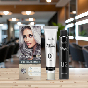 Crème colorante pour cheveux à formule permanente infusée à la kératine, couleurs vibrantes, sans ammoniaque ni sulfate, couvre facilement les cheveux gris, marque privée - Product Image 1