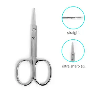 Premium Straight Beauty Scissors for Facial Hair, Manicure, Nail, Moustache, Eyebrow, Eyelash, Cuticle and Dry Skin Grooming Kit