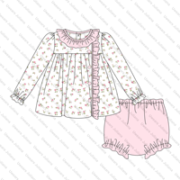 Impression personnalisée nouveau-né bébé fille vêtements ensembles 0-3 mois noël à volants enfant en bas âge filles vêtements bloomer ensembles courts
