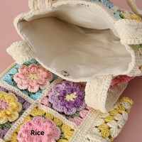 Sac à main vintage pivoine en laine tressée, sac à bandoulière floral coloré, pochette à chaîne de perles, minimaliste, serein, luxueux, pour le quotidien