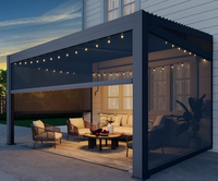 Gazebo en aluminium de qualité supérieure, résistant au vent et à la pluie, avec toit rétractable motorisé intelligent, système de conception multi-options personnalisable, urbain