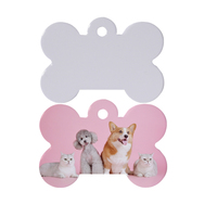 Commerci all'ingrosso Blanks 2D Sublimation Metal dog id name tag Double sides stampa Small bone shape pet tag