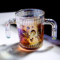 Verre à bière personnalisé en porcelaine fine, motif tournesol, 250 ml, avec double anse, design multicolore tendance