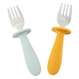 BPA Free & Stainless Steel Baby Feeding Spoons: Heart Shaped Animal Pattern <b>Cutlery</b> for <b>Toddler</b> Utensils and Kids Tableware - Product Image 1