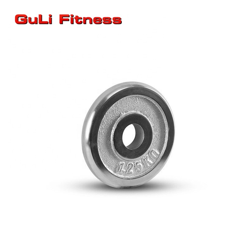 ジム機器フィットネスシルバークロームコーティング鋳鉄ウェイト