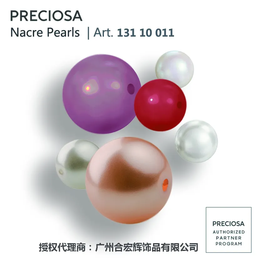 Genuíno Cristal Checo Nácar Pérola forma Redonda Art.131 10 011 Branco Pérola