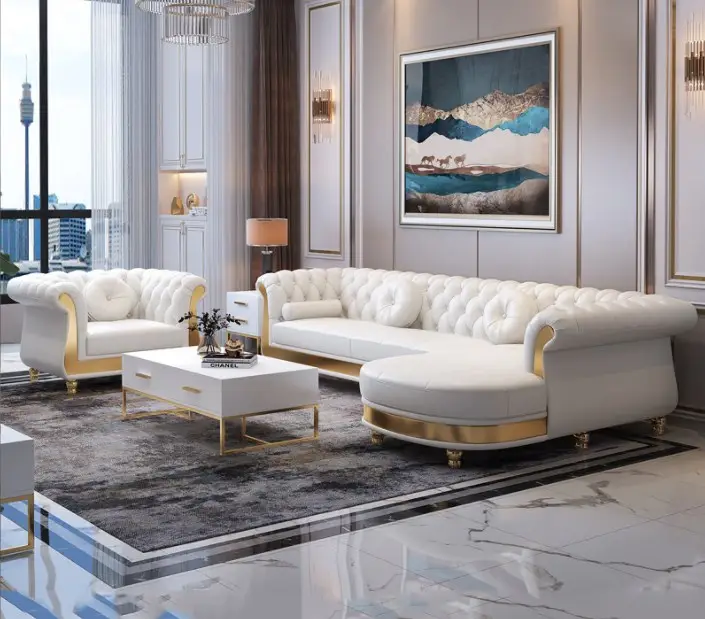 Ghế Sofa Kiểu Mô-đun Bán Chạy Bộ Ghế Sofa Thiết Kế Mới Đồ Nội Thất Ghế Sofa Bọc Nhung Hình Chữ U Sang Trọng Cho Biệt Thự Khách Sạn