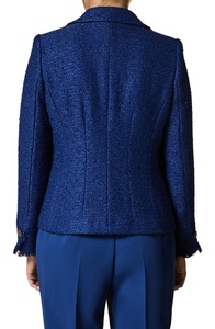Giacca <span class=keywords><strong>Blazer</strong></span> da <span class=keywords><strong>donna</strong></span> con colletto dentellato Slim Fit a maniche lunghe con doppio petto in <span class=keywords><strong>Tweed</strong></span> metallico personalizzato del produttore - Product Image 2