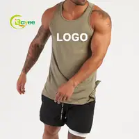 Custom Men Sleeveless Cotton White Singlet Athletic Workout Fitness Muscle Stringer Tank Tops Travel Gym Skin Tight Vest