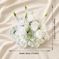 Bouquet de roses artificielles en soie blanches, fleurs artificielles au toucher réel pour la décoration de la maison, de la table à manger, des lieux de mariage, vente en gros de fleurs