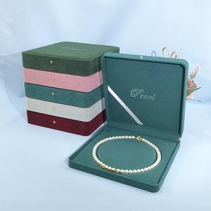 Nuevo Joyero para Collares con Hebilla Dorada, Esquinas Redondeadas, Joyero Grande de Alta Calidad, Caja de Embalaje de Joyería de Franela - Product Image 2