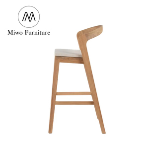 Hiện Đại Bằng Gỗ Quán Cà Phê Cửa Hàng Da Đệm Cao Nhà Bếp Nhà Hàng Bằng Gỗ Quầy Bar Phân Ghế Ăn Đặt - Product Image 1