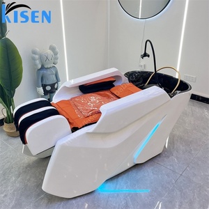 Kisen Luxury Modern New Fashion Salon Furniture Shampoo Chair <b>Bed</b> With Massage Function Head Spa Washing Chair in Stock - Product Image 3