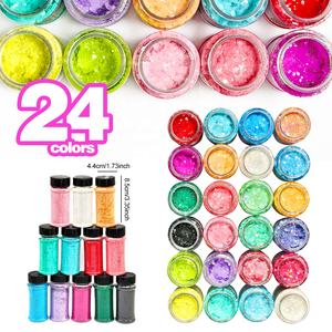 Sıcak satış 2OZ Shaker ambalaj Mix tıknaz Glitter abd depolar toptan Tumbler tırnak reçine dekorasyon için 24 renkler 6Suits - Product Image 6