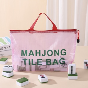 <b>Beaded</b> Mahjong Bag Waterproof Breathable Expandable Plastic Clear Factor Custom Personalized Quilted Travel Toiletry Storage - Product Image 1