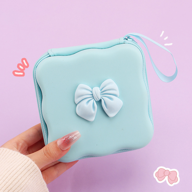 borsa portaoggetti con fiocco blu