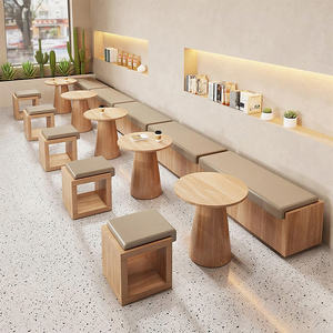 Bộ bàn ghế sofa thư giãn thời trang, bàn ghế ăn nhà hàng, bàn ghế cà phê gỗ, phong cách công nghiệp, quán rượu nhỏ - Product Image 3