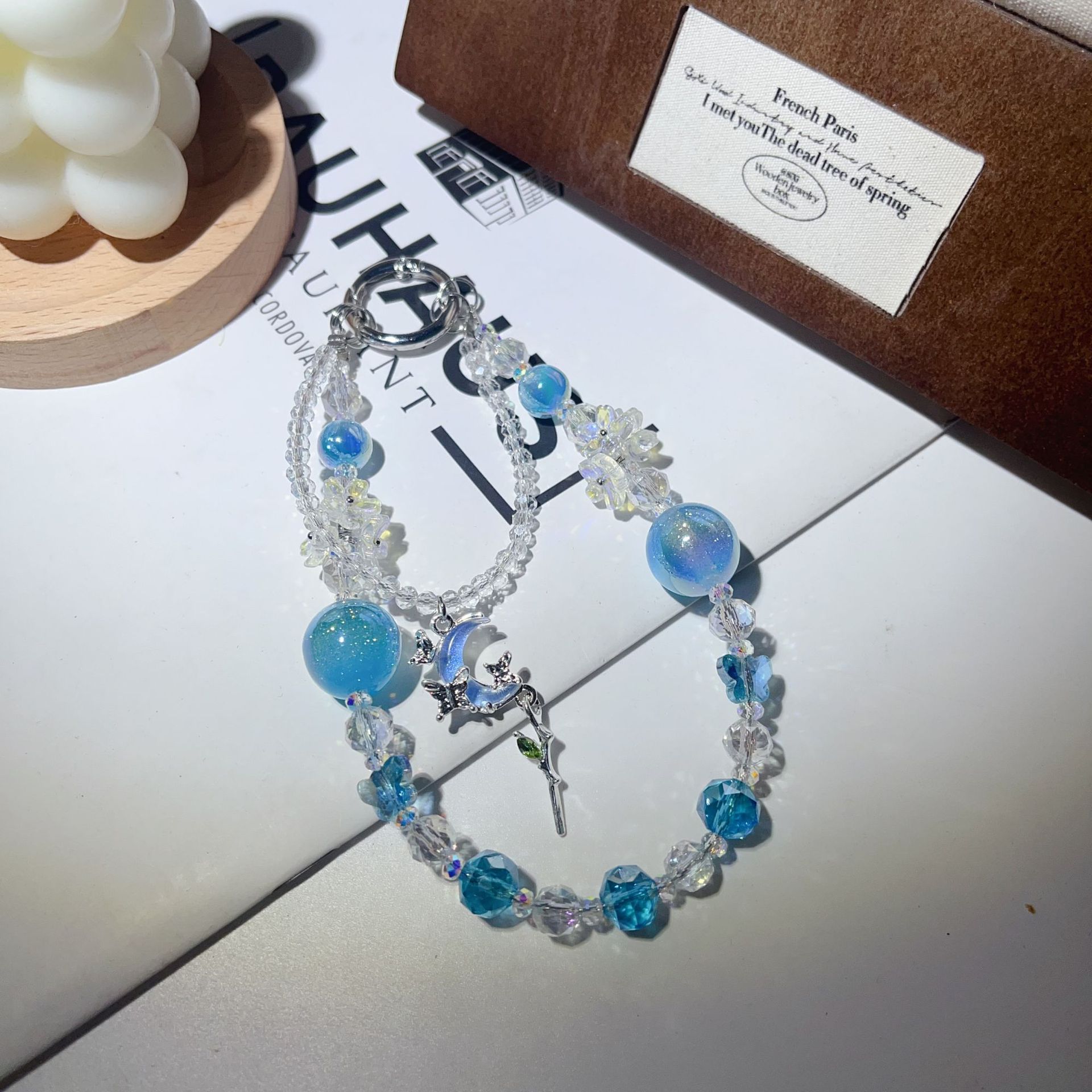 Pendentif Papillon Lune-Bleu