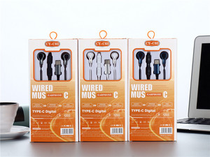 Tipo <span class=keywords><strong>C</strong></span> con cavo auricolare CY-C03 Stereo cuffie per bassi microfono Volume chiave auricolari per iPhone 15 per Samsung in auricolare sportivo - Product Image 5